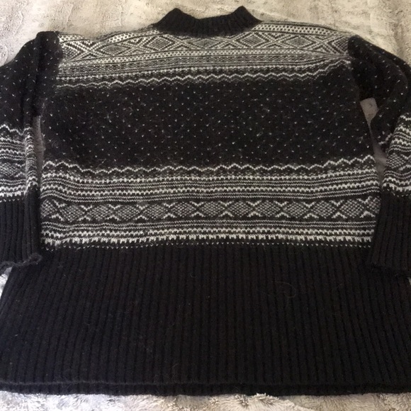 Black & white fairs isle mohair sweater M tunic acrylic knit Vintage - Picture 6 of 6